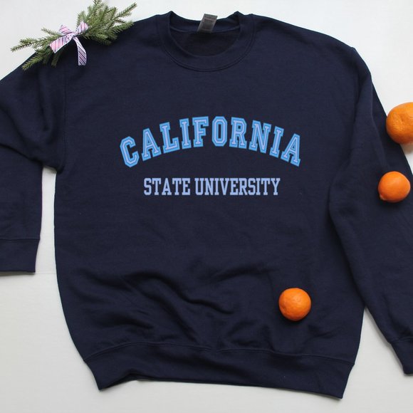 California State University Crewneck Sweatshirt California University Sweater - Picture 1 of 2